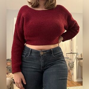 SHEIN Burgundy Knit Top